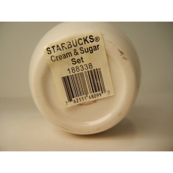Starbucks Branded covered sugar and creamer & spoon New, white ceramic - Picture 9 of 9